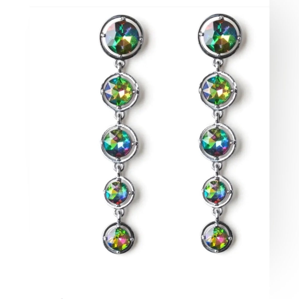 paparazzi Iridescent Green Multi-Color Drop Earrings